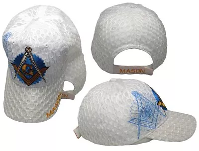 Mason Masons Masonic White Shadow Trucker Mesh Texture Cap Hat • $9.88