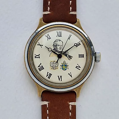 Rare Vintage Soviet Mechanical Watch Vostok. Pope John Paul II . 17 Jewels USSR • $42.25