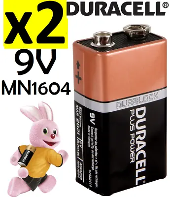 2x NEW GENUINE Duracell 9V Coppertop Alkaline Battery MN1604 Australian Stock • $19.95