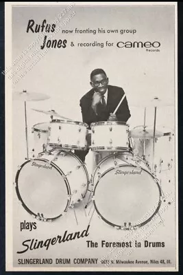 1964 Rufus Jones Photo Slingerland Drums Drum Set Kit Vintage Print Ad • $9.99