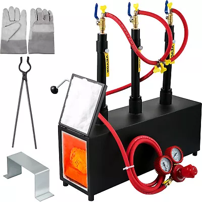 £133.27 • Buy VEVOR Gas Propane Forge 3 Burners Furnace Burner Knife Making Blacksmith Farrier