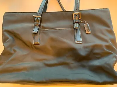 Vintage COACH Mercer Black Nylon/Leather Commuter Laptop Tote Bag #5117-NICE • $68