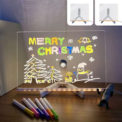 Glowing Acrylic Marker BoardAcrylic Dry Erase Board With Light Stand LED Clear • $21.28