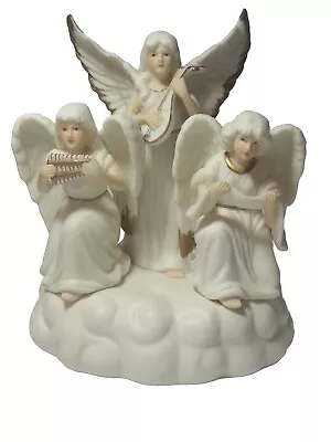 Music Box Hark The Herald Angels Sing 3 Choir Angels Figurine Works 90's Holiday • $24.94