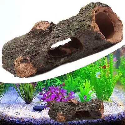 $8.44 • Buy Resin Hide Hollow Tree Log Aquarium Ornament Fish Tank Decorations Accessories