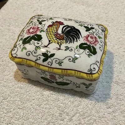 Ucagco PY Early Provincial ROOSTER ROSES Cigarette Box No Lid (C-2) • $29