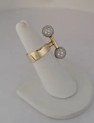 Rare Vintage Cartier  18K Yellow Gold Diamond Spinning Ring • $23432.28