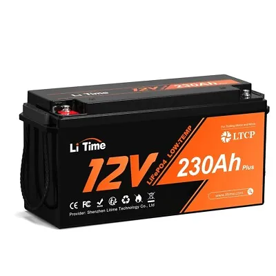 LiTime 12V 230Ah PLUS Deep Cycle LiFePO4 Lithium Battery BMS Low-Temp Protection • $619.99