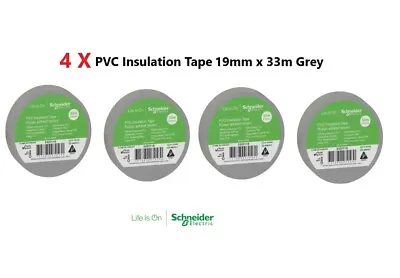 4 X Schneider PVC Grey Insulated Tape PVC Electrical Insulating Tape  Wiring 33M • £10.99