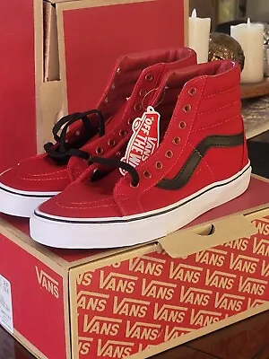 VANS SK8-Hi Reissue Chilli Pepper Red Black Canvas Athletic Shoes Men 9M • $59