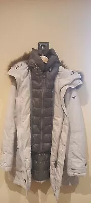 Henry Cotton's Mens Winter Jacket Parka Removable Hooded Front Real Racoon Fur • $25