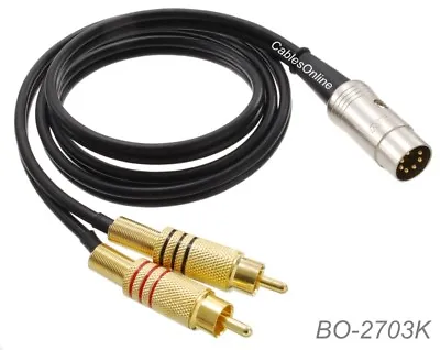 CablesOnline 3ft 7-Pin Din Plug To 2RCA Plug Grade Audio Cable • $18.95