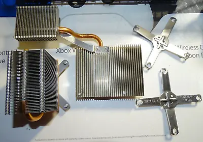 Xbox 360 White PHAT Metal Double Heat Sink-Style Set #4 W/ Double X Clamp-Good • $18