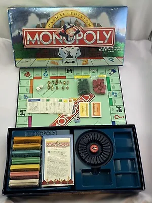 1995/98 Deluxe Monopoly Game (Long Box) Parker Brothers Complete Very Good Cond • $31.49