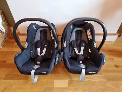 2x Maxi-Cosi CabrioFix Baby Car Seats - Essential Black - Excellent Condition • £79