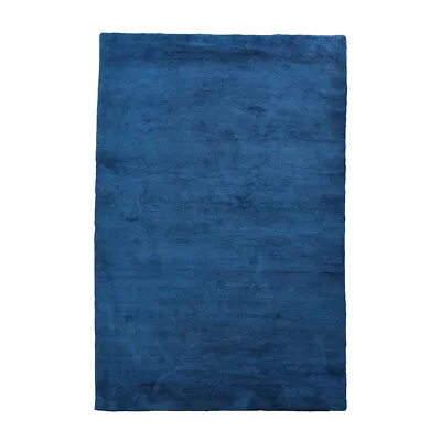 $451.66 • Buy Hand Knotted Gabbeh Wool Area Rug Solid Blue BBH Homes BBL00111