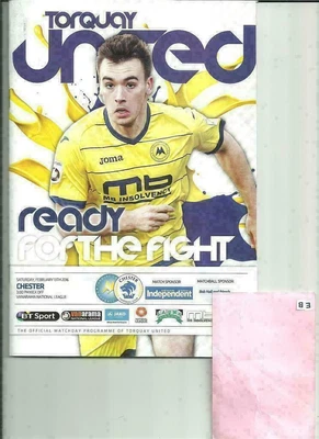 £2 • Buy Torquay United V Chester FC National League Football 5/4/2016 ( Dated13/2 )