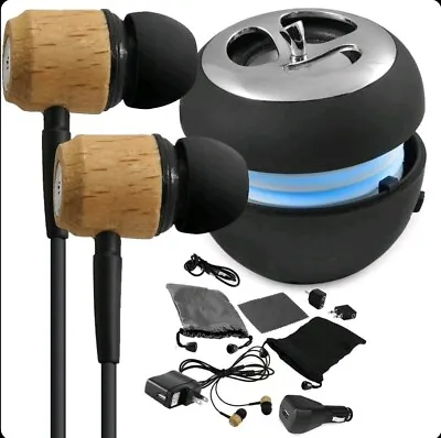 MP3 SmartPhone Music Accesory Kit 11 In 1 W/ Portable Speaker Cables Earbuds NEW • $12.99