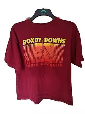 Vintage Roxby Downs South Africa Maroon Tee Shirt China Blue Tag • £0.99