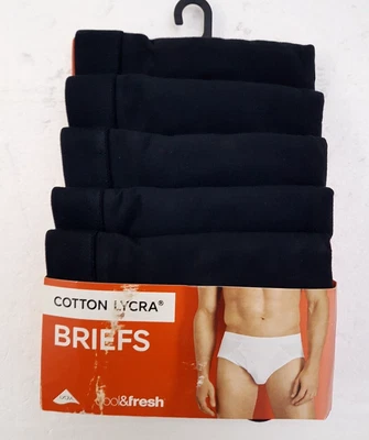 £8.95 • Buy Ex M & S Mens Cool & Fresh Cotton Lycra 5 Pack Briefs Underwear Black ~Medium~