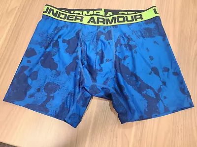 Under Armour Men's Tech BoxerJock Boxer Brief Size L Blue/Black Pattern • $19.99