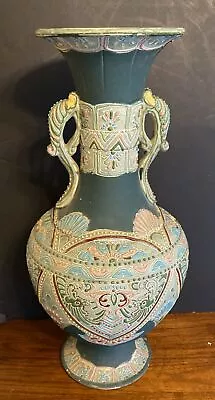Antique Hand Painted And Enameled Meiji Period  Japanese Moriage Large 18” Vase • $149.99