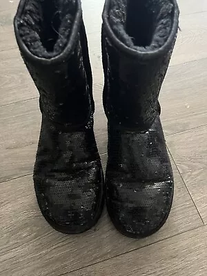 Uggs Black Sequin Boots Women's Size 7 • $29