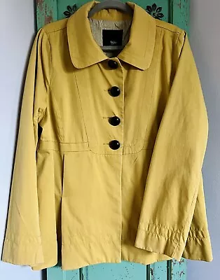 Mossimo Amber Gold Yellow Button Down Peacot Jacket Woman Size L/XL VTG Look • $13.99