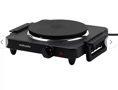 Cookworks 1500W Lightweight Table Top Single Hotplate Hob - Black Used • £31.69
