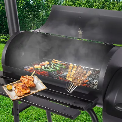 BBQ Grill Charcoal Offset Smoker Pit 43  Outdoor Cooker Barbecue Tools Portable • $177.14