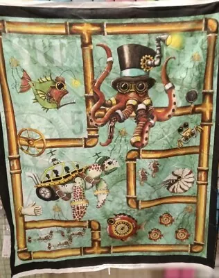 Steam Punk (Steampunk) Multicolor  1 Yard Panel Cotton QT Fabrics • $12.99