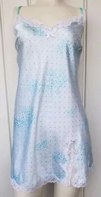 Victoria’s Secret I Do Satin Nightgown Chemise Negligee Size Large Blue Bridal • $14.99