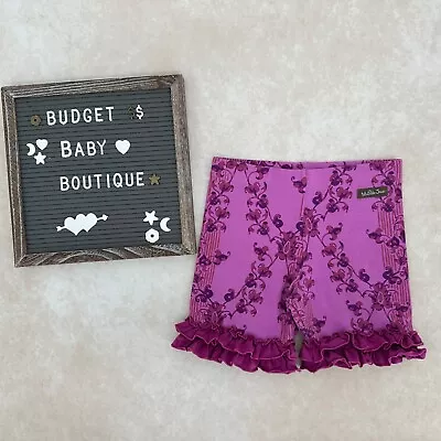 MATILDA JANE Enchanted Garden Purple Floral Ruffle Shorties Size 8 • $16.95