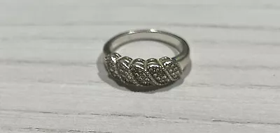 Absolute Sterling Silver Cubic Zirconium Micro Pave’ Ring Size 8 • $15