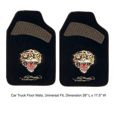$26.97 • Buy Ed Hardy By Christian Audigier Tiger Car Truck Front Carpet Floor Mats