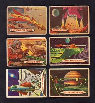 A&BC GUM SPACE CARDS 1958 X6 • £1.24