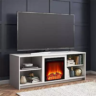 Fireplace TV Stand For TVs Up To 65  Shelves Media Storage Console Table Room • $163.50