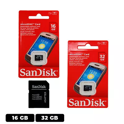 SanDisk 32GB 16GB MicroSD MicroSDHC Flash Memory Card UHS-1 Class4 - By Lot • $6.30