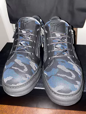 $150 • Buy NWB Mens Black Blue Camo Giuseppe Zanotti Sneakers Size 9US 42EU