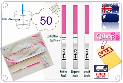 50 X OVULATION TESTS URINE STRIPS Fertility LH Tests  FREE + Tracking POST • $14.98