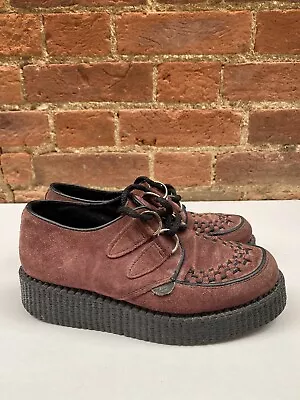 Underground Wulfrun Creepers Suede Burgundy Black Size 4 (37) • £35