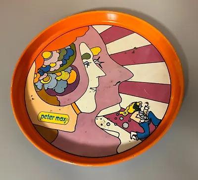 Vintage 1960s Peter Max Pop Art / Psychedelic Metal Serving Tray • $126