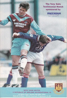 £3.99 • Buy Tony Gale Testimonial West Ham United V Republic Of Ireland Int Xi  8/5/94 
