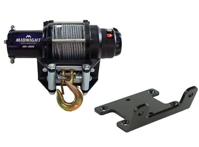 Viper 50 Ft Midnight Winch 3000 Lb Steel W/ Mount For Yamaha Kodiak 450 2003-14 • $179.98