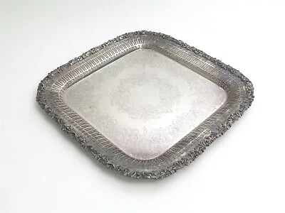 E. G. Webster & Son Square IS Silverplate Platter Tray 15.75  Highly Ornate  • $89.99
