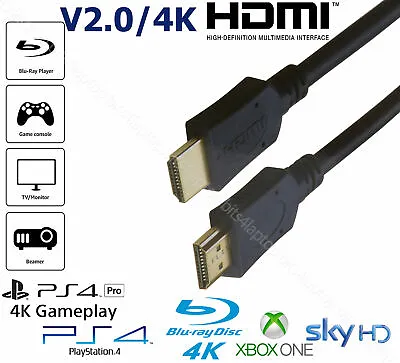 £1.78 • Buy HDMI CABLE 0.5m/1m/1.5m/2m/3m/5m/10m/15m V2.0 HIGH SPEED 4K ARC 3D HDMI LEAD