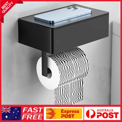 $39.44 • Buy Toilet Paper Holder Waterproof Wall Mount Roll Paper Dispenser Tissue Box Shelf