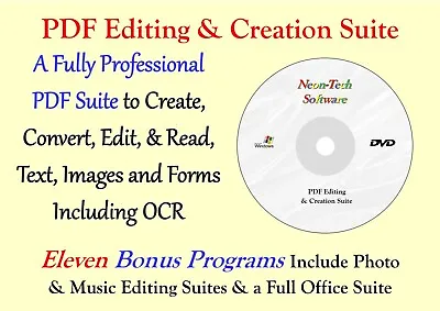 PDF Editing Software Editor Software Creation Text Images On 12 PROGRAM DVD • £4.90