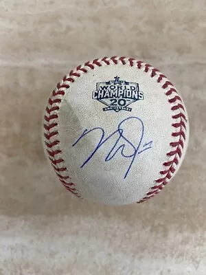 Mike Trout At Bat Signed /shohei Ohtani Pop Out 4/10/22 Game Used 20th Ws Logo • $899