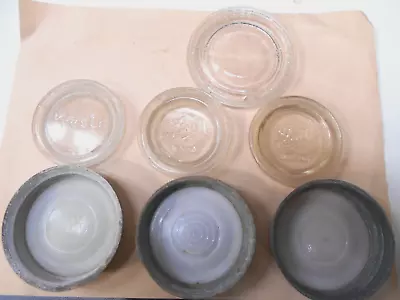 Lot Of 7 Vintage Canning Jar Lids & Glass Inserts • $9.99